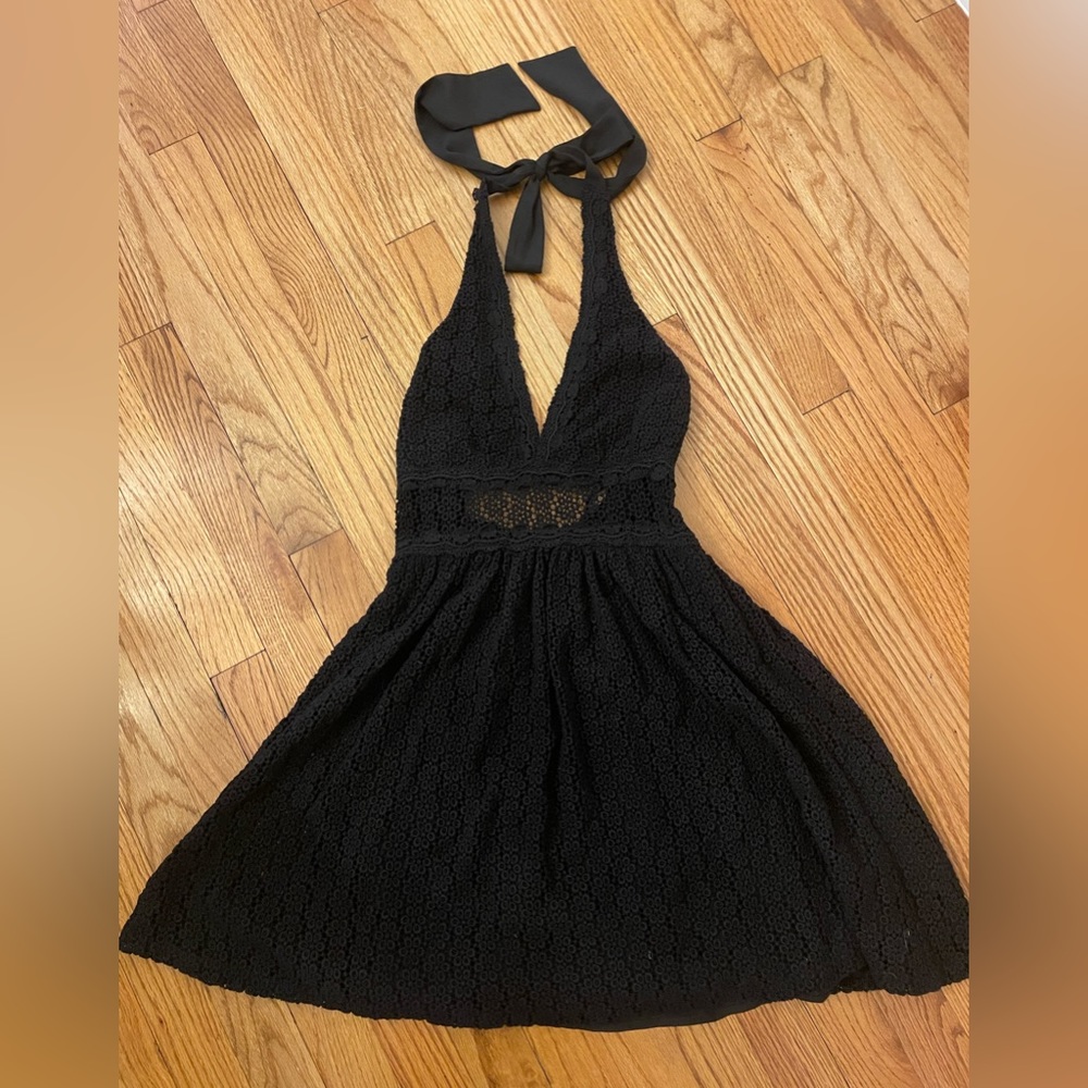 Free people summer dress, black with pattern, size 0